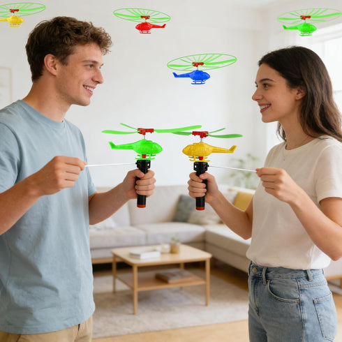 XIPEGPA 20PCS Colorful Helicopter Airplane Flying Helicopter with Airplane Launcher for Party Favors Birthdays