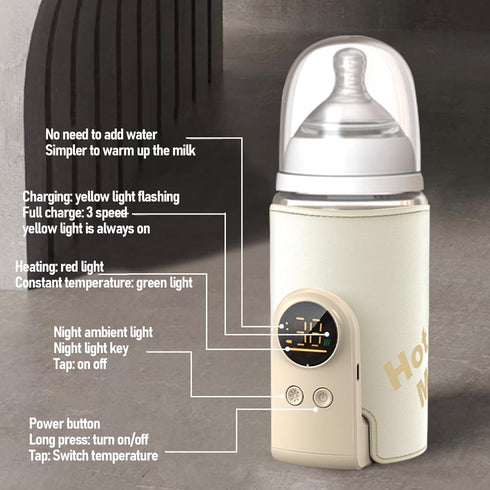 LICAEVEY Settings, (10000mah) Portable Bottle Warmer, Milk Bottle Heat Keeper with Fast Heating, Night Light, Multiple