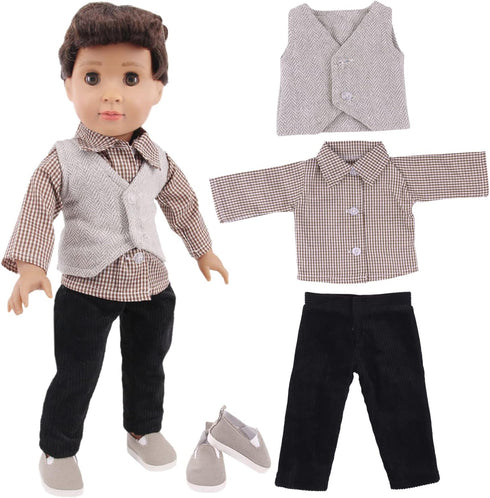 5 Sets 3 18 Inch Ecore Fun Boy Doll Clothes and Pairs of Shoes Fit for Boy Dolls Clothes Outfit Birthday Reward Gift