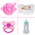 UNICORN ELEMENT 8 Pcs Baby Doll Clothes and Accessories, Baby Doll Feeding and Caring Set with Baby Doll Diaper Bag, Clothes, Diapers, Bottles, Pacifier, Swimsuits,Best Gift for Kids