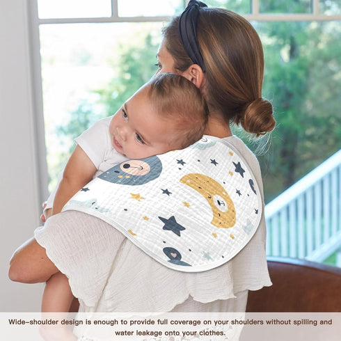YETTASBIN Bear Muslin Baby Burp Cloth, Super Soft Absorbent Cotton Burp Rag Baby Bibs Feeding Cloth for Newborn Boys