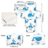 WELLDAY Cute Blue Whales Portable Diaper Changing Pad - Waterproof Foldable Baby Diaper Changing Pad with Built