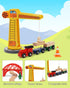 Set 41pcs 3+ SainSmart Jr. Wooden Train for Toddler, Wood Train Track w/Crane Fits Brio, Thomas, Melissa and Doug, Kids