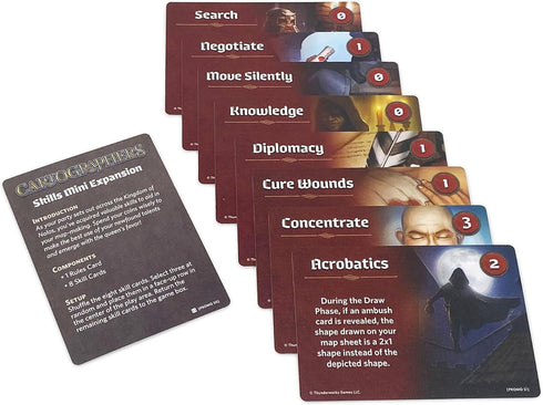 Cartographers: Skills 1 Mini-Expansion - 8 New Skill Cards for Cartographers & Cartographer Heroes