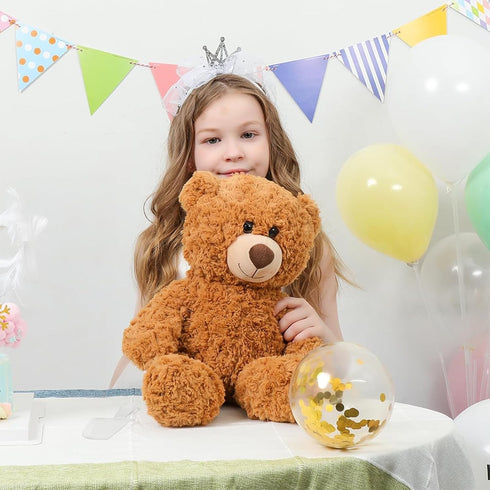 Tezituor Small Teddy Bear Stuffed Animal - 18inch Cute Plush Toy for Kids (Brown)