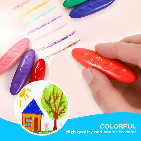 FANYUETIAN 1-3 4-8, (36) peanut crayons - washable crayon for toddlers & kids ages safe & non-toxic toddler crayons