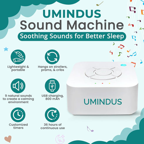 UMINDUS 2-in-1 5 9 2 SensaRocker Baby Stroller Rocker & Portable Sound Machine, Hands-Free Soothing with Speeds