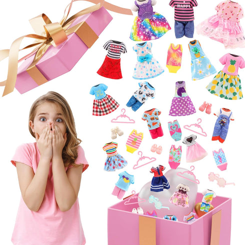 Miunana 19 Pcs Doll Clothes and Accessories - Dresses, Outfits, Swimsuits, and Shoes