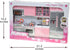 PowerTRC Mini Modern Doll Kitchen Play Set, Pink with Realistic Light & Sound for Kids