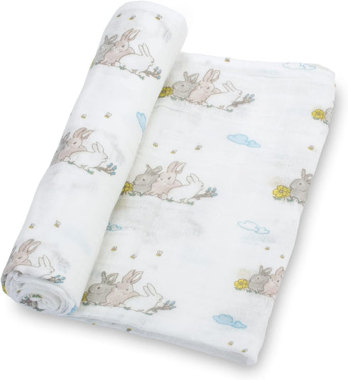 100% 47 47 Inches 2 Pack) LollyBanks Baby Swaddle Blanket, Cotton Muslin Blanket for Boys and Girls, Large x Soft