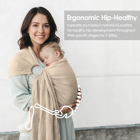 (7-35 lbs), MISSWISDOM Baby Ring Sling Baby Carrier Newborn to Toddler Carrier Baby Sling Carrier, Toddler Sling