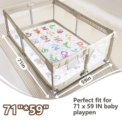 71x59 Baby Play Mats for Floor, Upgraded Thickness & Larger Super Soft Playmat for Babies and Toddlers, Foldable