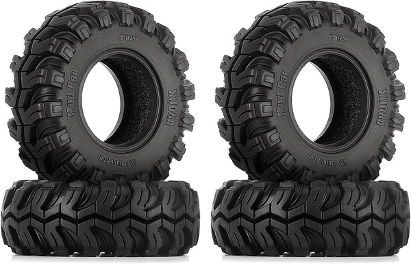 INJORA 1.0" Tires - S5 Mud Paw Crawler Tires for 1/24 RC Crawler Axial SCX24 FMS FCX24 Enduro24
