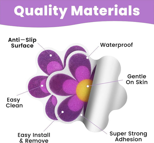Cecliy 26 Pcs Non Slip Bathtub Stickers, Cute Daisy Shower Floor Non Slip Stickers for Safety Bathroom Tubs Shower