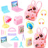 Zhanmai 21 Pieces Doll School Stuff, Mini School Supplies Playset for 11.5 Inch Dolls, Pink Backpack