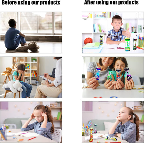 ABITOTIBA Pack 8 Liquid Motion Bubbler for Kids and Adults of Great Rainbow Series Liquid Bubbler Timer Sensory Fidget