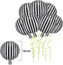 Gejoy 12 Pieces 18 Inch Black and White Striped Balloons, Foil Aluminum Helium Balloons for Parties