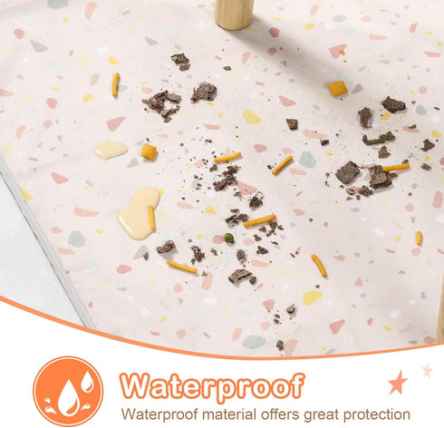51x51 Inch CLYMENE Splat Mat for Under High Chair | Anti-Slip Baby Splash Mat | Waterproof & Washable Spill Mat