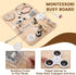 Pithfor Wooden Montessori Busy Board, Montessori Sensory Activity Board Toys for Kids Toddler Baby Boys Girls