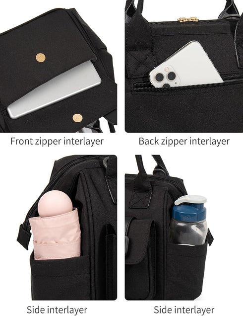 MEYTEILAY Diaper Bag Tote Baby Changing Bag Large Baby Bags for Mom Multifunction Travel Nappy Bag Small Black