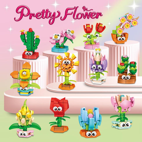 36 Packs Set, Set, IMCUAMK Valentines Party Favors Building Blocks, Ideal for Kids Classroom Exchange, Flower Bouquets