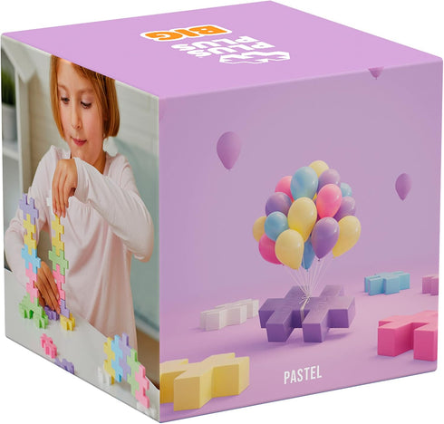 PLUS PLUS Big Open Play Set, 100 Piece Pastel Color Mix, Construction Building Toy for Toddlers