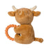 6-Inches, Mary Meyer Soft Baby Rattle with Soothing Teether Ring, Hetty Highland Cow