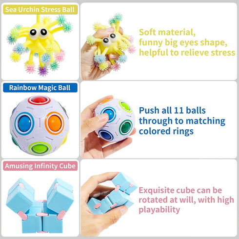 76 Pack Set, Packs Sensory Fidget Toys Stress Relief and Anti-Anxiety Bundle Sensory Toys for Kids Adults, Cool Fidget