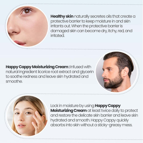 12 Oz (Pack 4) Happy Cappy Moisturizing Cream - Baby Eczema Cream, Eczema Lotion for Kids, Pediatrician-Formulated