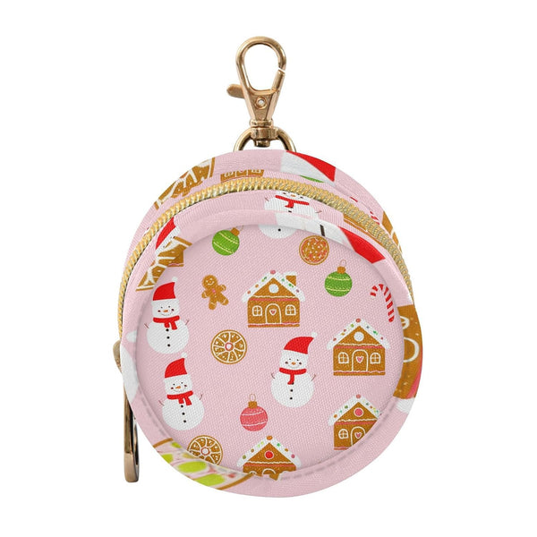 Christmas Ginger Cookies Round Pacifier Storage Case with Zipper, Portable Pacifier Case