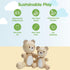 Set PlanToys Bear & Little Bear Wooden Rattle & Teether | Montessori Sensory Toy for Grasping, Auditory Learning