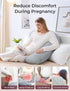 Momcozy Cooling J-Shaped Pregnancy Pillow - Deep Grey, Side Sleeper Support
