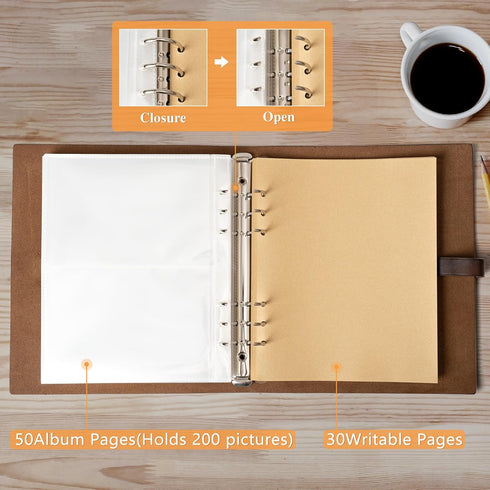 sucarlon Album 4x6 200 Albums 30 Album AlbumFlower Photo Photos, Genuine Leather Photo with Writing Space with Writing
