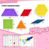 LovesTown 150PCS Wooden Pattern Blocks, Geometric Shapes Tangram Puzzles for Kids with Educational Cards
