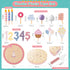 Set Birthday Party Cake Toys, Wooden Play Food for Kids Toddlers, Play Kitchen Toys for Boys Girls, Educational Toys