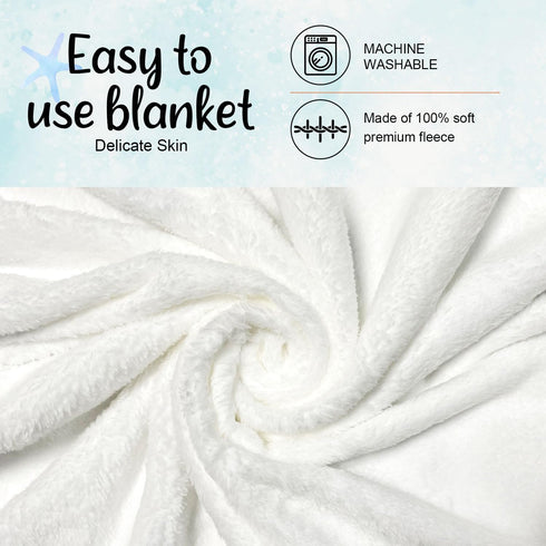 Ocean Baby Monthly Blanket for Girls, Newborn Month Blanket, Soft Flannel Photography Background Prop, Personalized