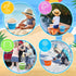 Umnodobn 3L Set Swimming Set Silicone Beach Foldable Buckets Toys Halloween Bucket, Jumbo Sand Pails Bucket with Mesh