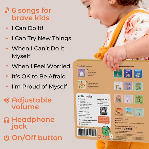 1-3 Cali's Books Music Book for Toddlers Years Old - I Can Do It by Mama Nous Musical Book with Headphone Jack