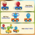 1+ 1-3,Push 12-18 MOONTOY Car Toys for Year Old First Birthday Gifts for Boys,Press and Go Car Toys Baby Animal Racing