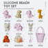 11Pcs Set,Silicone MarcZero Silicone Beach Toys,Collapsible Sand Bucket,Modern Baby Beach Toys,Travel Friendly Beach