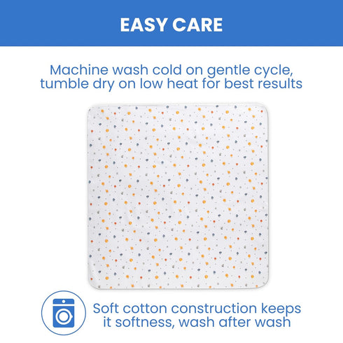Delta Children 100% Cotton Flannel Baby Receiving Blankets for Girls and Boys – 30x30 Inches (Pack of 2), Space
