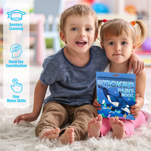 Ocean Sticker Book Crafts for Kids Age 4-8, Stickers for Birthday and Easter Party Favor Gift, Educational Toy