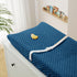 Homiest 2 Pack Changing Pad Cover, White + Light Navy Blue Changing Table Sheets, Ultra Soft Fleece Minky Dot Fabric