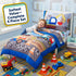 4 Set EVERYDAY KIDS Piece Toddler Bedding - Under Construction - Includes Comforter, Flat Sheet, Fitted Sheet