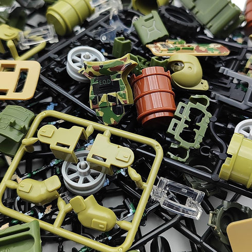 Military Weapon Guns Accessories for Minifigure Block Toys - Camouflage Helmets, E.O.D Suits, Shields (260pcs)