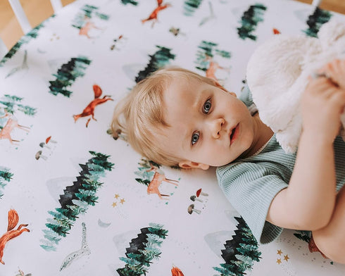 2 Pack Crib Sheets Neutral - Fitted Baby Crib Sheets Bed for Girl Boy - Standard & Toddler Mattress (Woodland Forest