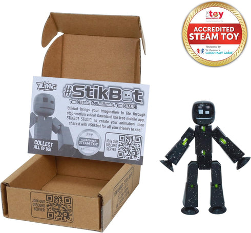 Pack 1 4 Zing StikBot Single - Includes StikBot - Collectible Action Figures and Accessories, Stop Motion Animation