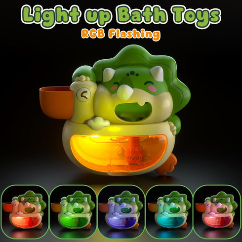 1-3 Lehoo Castle Bath Bubble Machine, Light Up Musical Bubble Bath Toys for Toddlers Automatic Bubble Maker for Bathtub