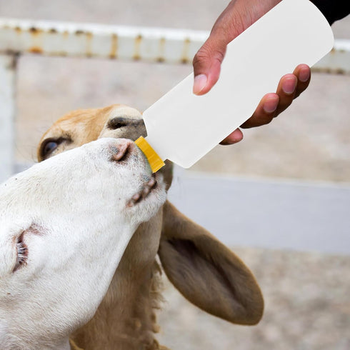 DOITOOL Goat and Bottles Set, 5PCS Small Animal Milk Drink and 400 ml Feeding Bottle Kit