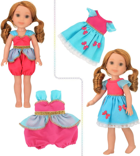 SOTOGO 11 Sets American Wellie Doll Clothes - Outfits for 14 to 14.5 Inch Dolls, Dresses, Pajamas, Swimsuit